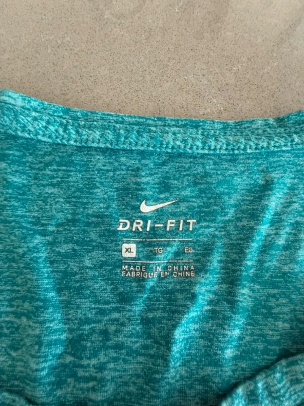 Women's NIKE Dri-Fit Teal Fitted Scoop Neck Short Sleeve Shirt XL X-Large